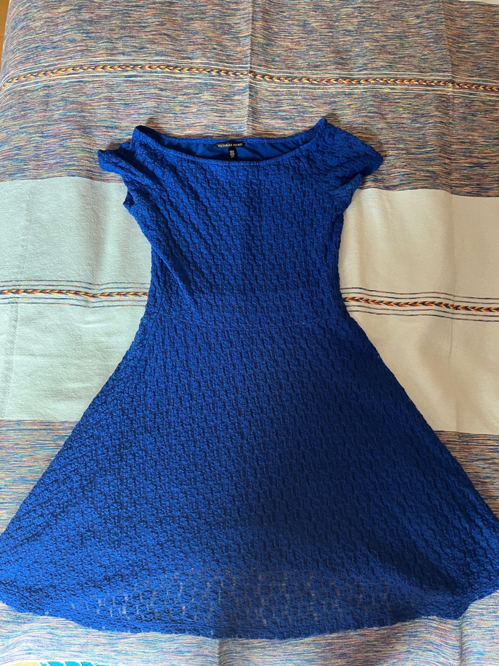 Victoria's Secret Royal Blue Textured Fit-and-Flare Dress Size S